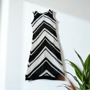 Black and White Chevron Knit Dress